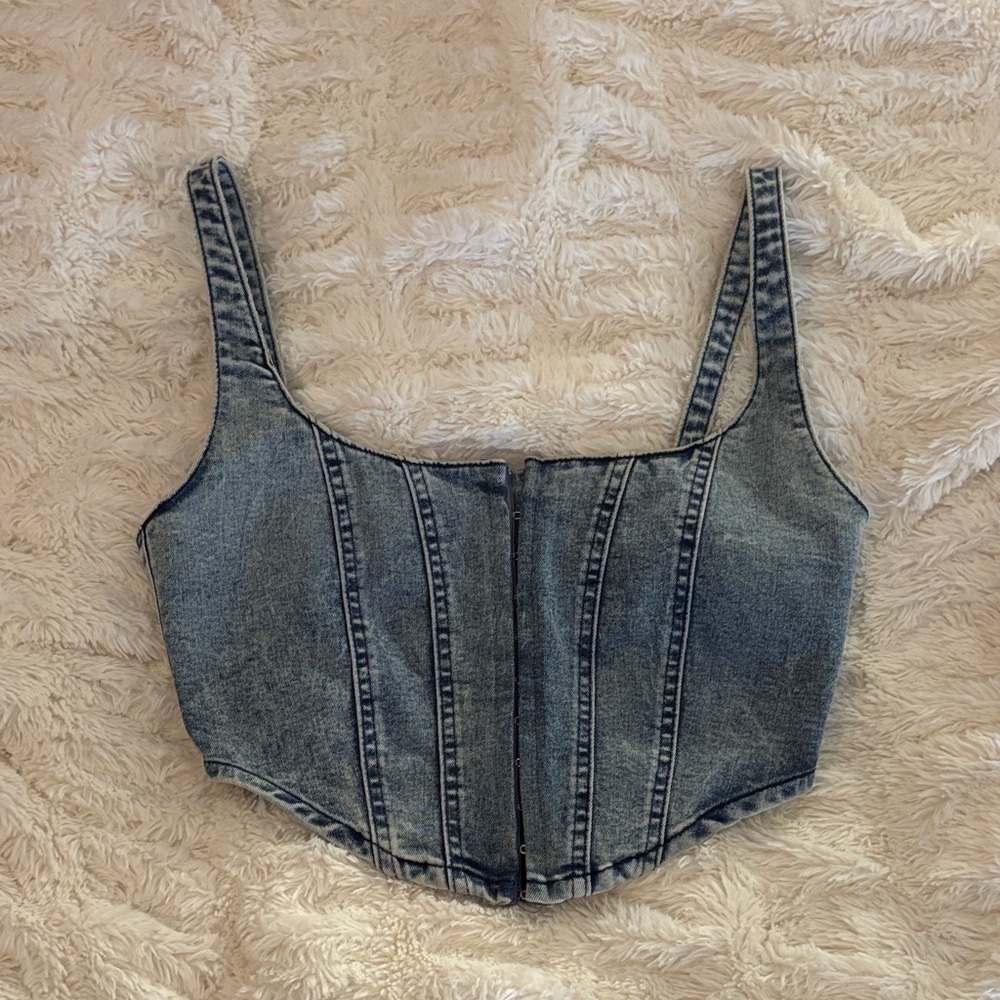 Signature8 Blue Denim Crop Top